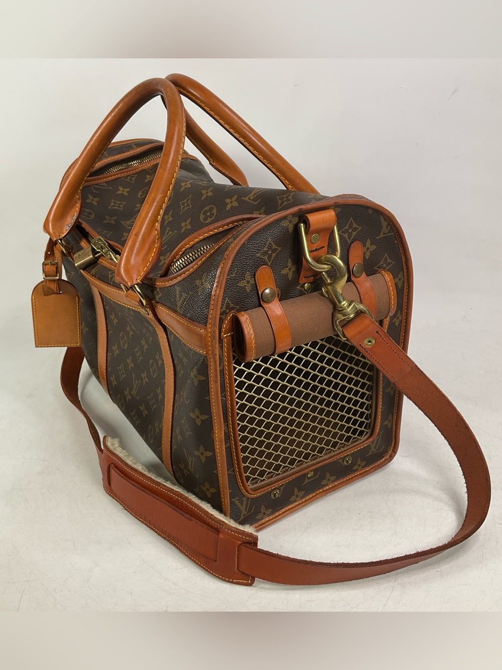 Louis Vuitton Monogram Sac Chien 40 Pet Carrier Dog Bag With Shoulder Strap